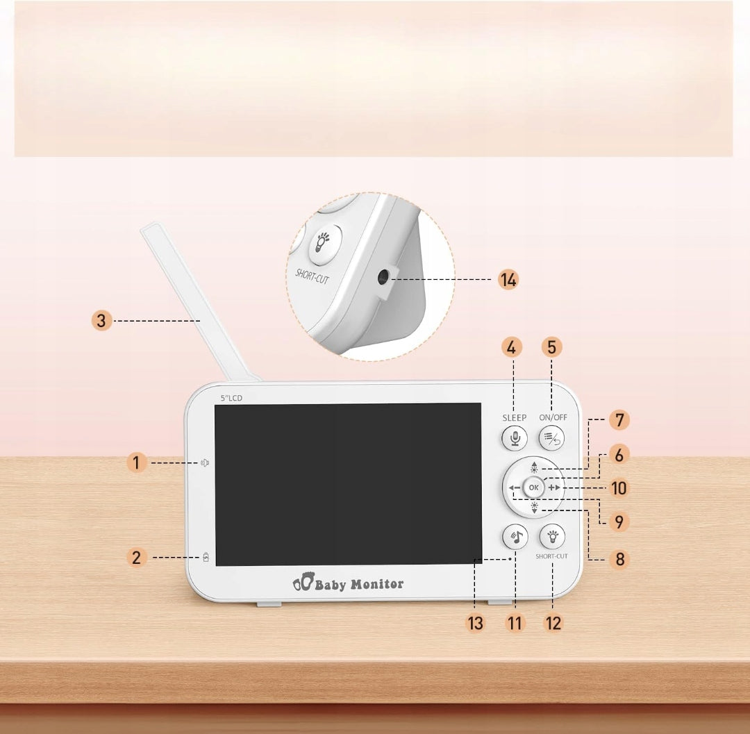 BABY MONITOR ELECTRONIC FNITAER BABY MONITOR 5” CAMERA NIGHT VISION MODE Manufacturer code FNITAER 960
