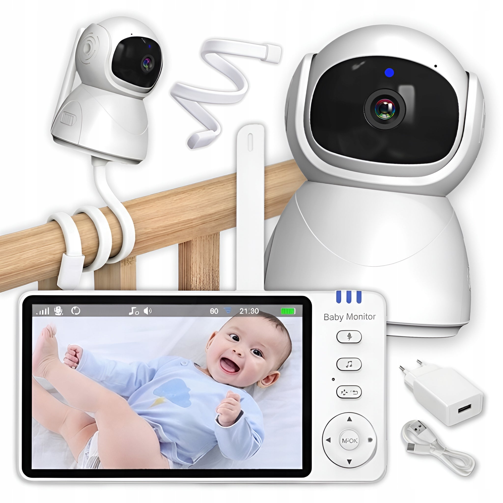 BABY MONITOR ELECTRONIC HD ROTATING CAMERA FOR BABY Room 400M HOLDER