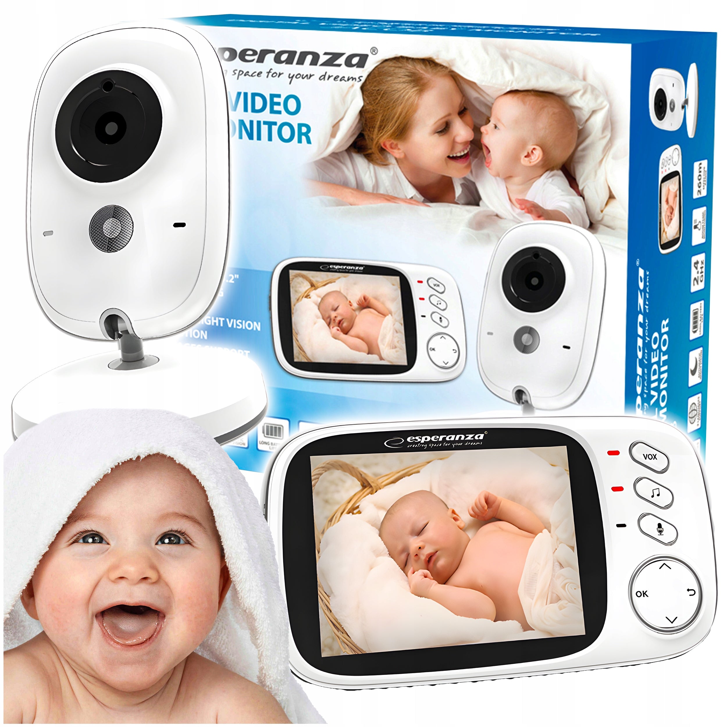 BABY MONITOR ELECTRONIC HOME NIGHT MODE BABY CAMERA VIVID HD LCD Polish PL