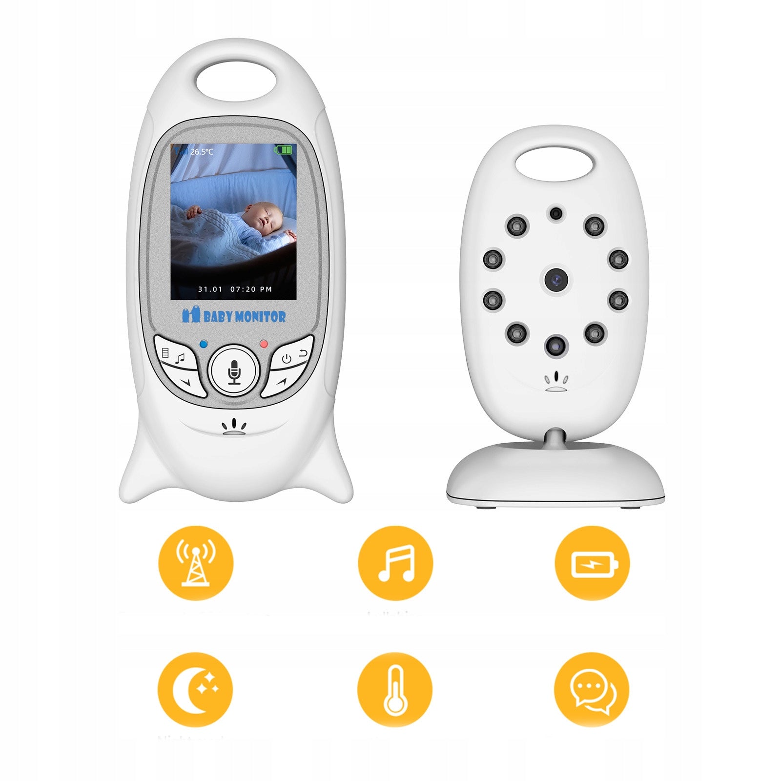 BABY MONITOR ELECTRONIC IP SMART LIVE CAMERA LCD NIGHT MODE WITH HANDLE Medical device no