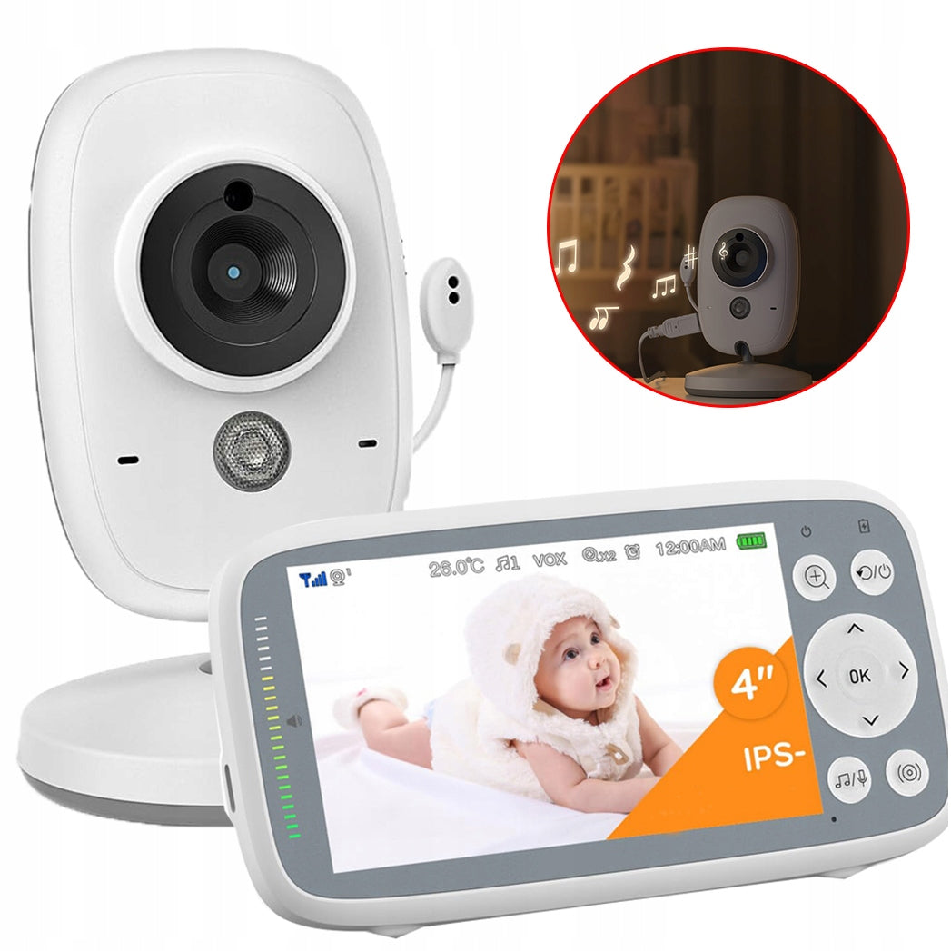 BABY MONITOR ELECTRONIC ROTARY CAMERA HD 4" LCD 1/2/3X ZOOM 2.4GHz NIGHT