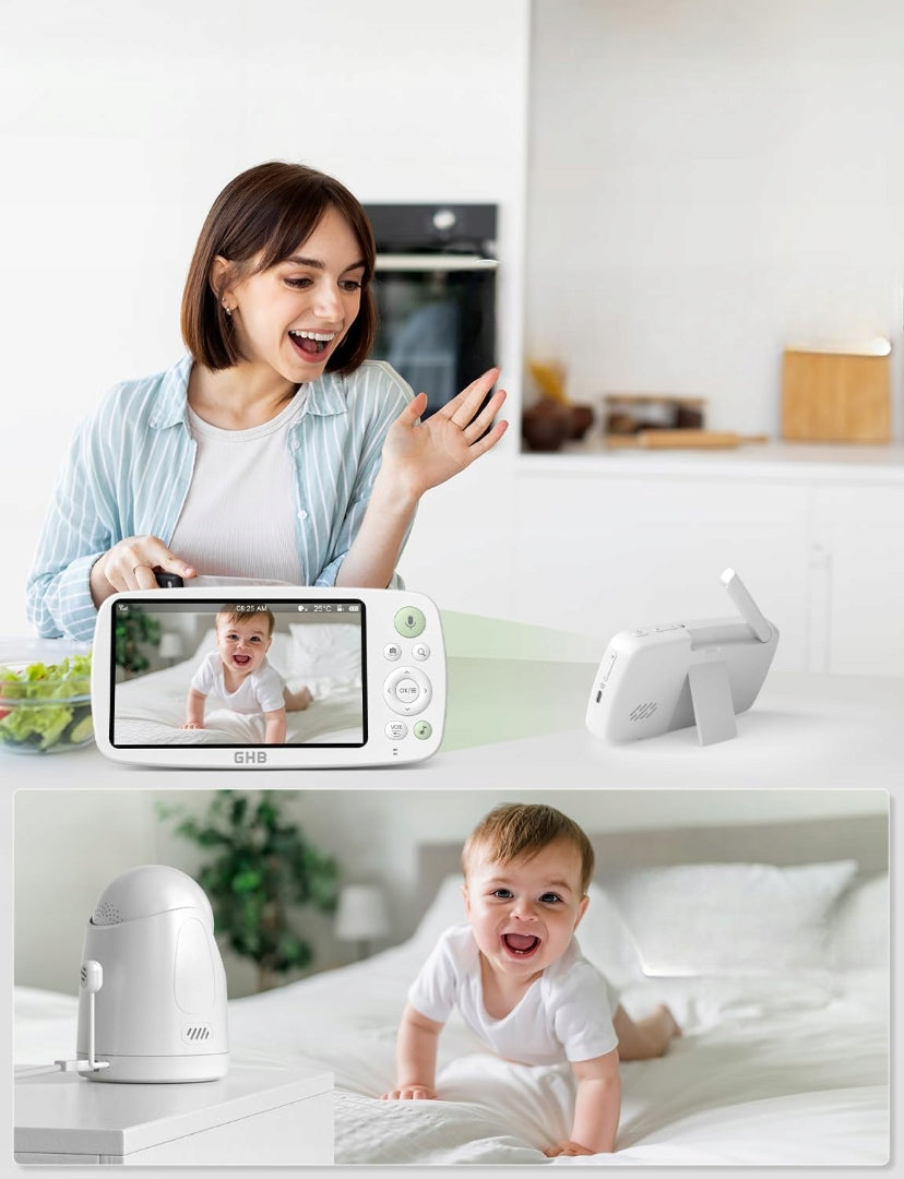 BABY MONITOR ELECTRONIC ROTATING SET GHB CAMERA MONITOR 5'' LCD 4000MAH PRO Brand GHB