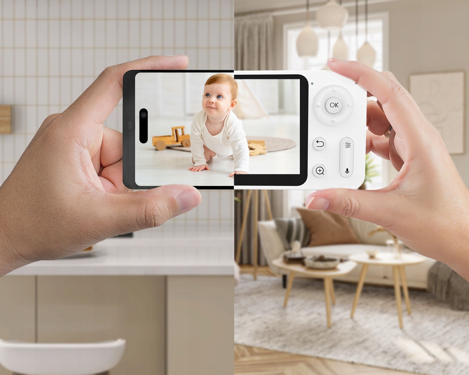 BABY MONITOR ELECTRONIC ROTATING WIFI 2MPx 1080P 4X ZOOM 4.3" LCD NIGHT MODE Medical device no