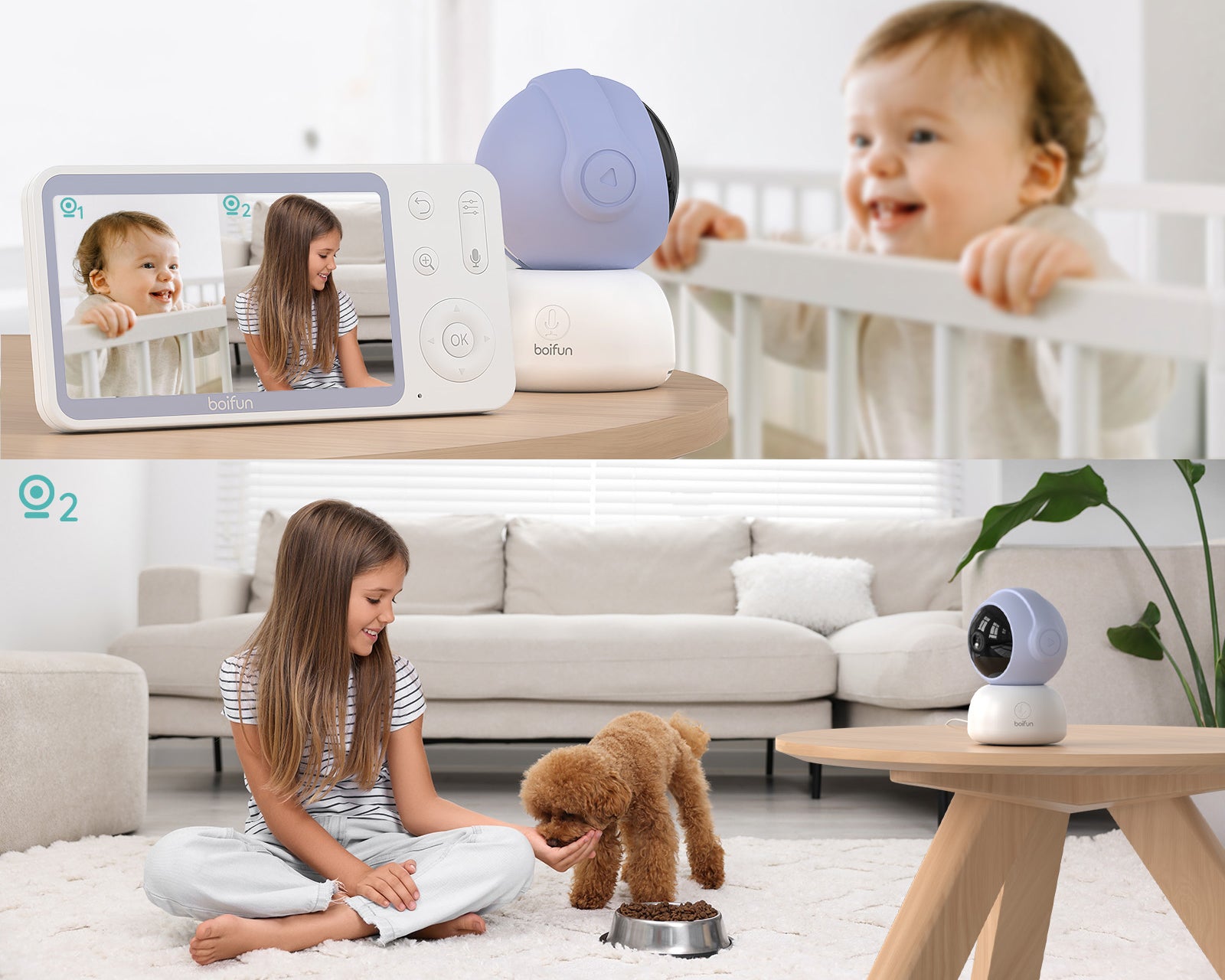 BABY MONITOR ELECTRONIC WIFI CAMERA ROTATING 2K MONITOR LCD 5" 4X ZOOM HANDLE Packaging status original