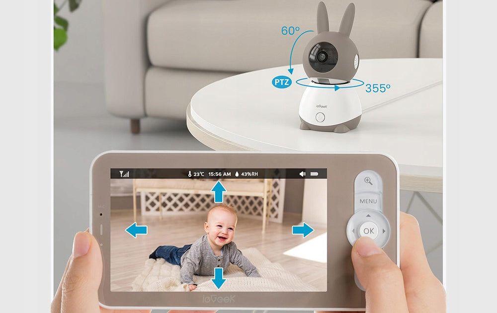 BABY MONITOR ELECTRONIC WIFI CAMERA ROTATING 3MPx 2K 5" LCD 4x ZOOM WITH HANDLE Manufacturer code Baby 1T 2K 3MPx Z UCHWYT