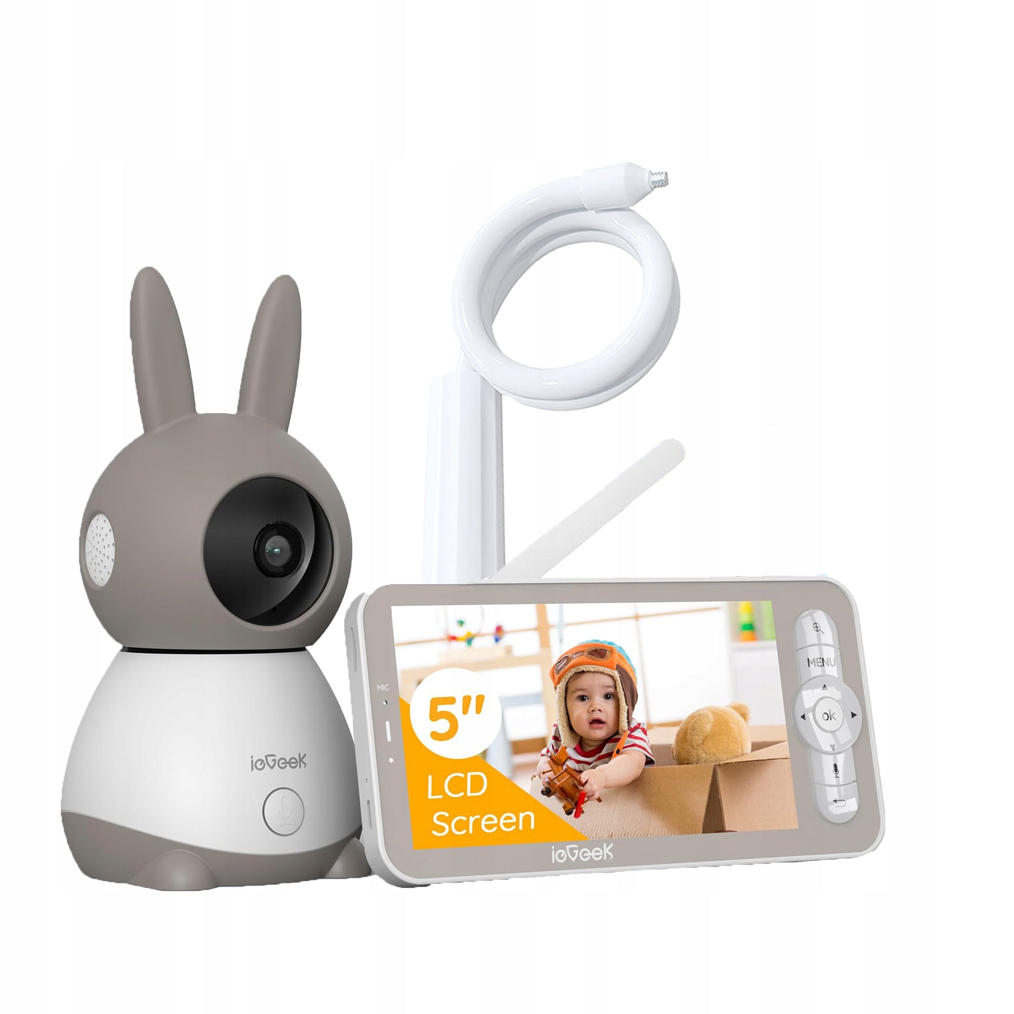BABY MONITOR ELECTRONIC WIFI CAMERA ROTATING 3MPx 2K 5" LCD 4x ZOOM WITH HANDLE