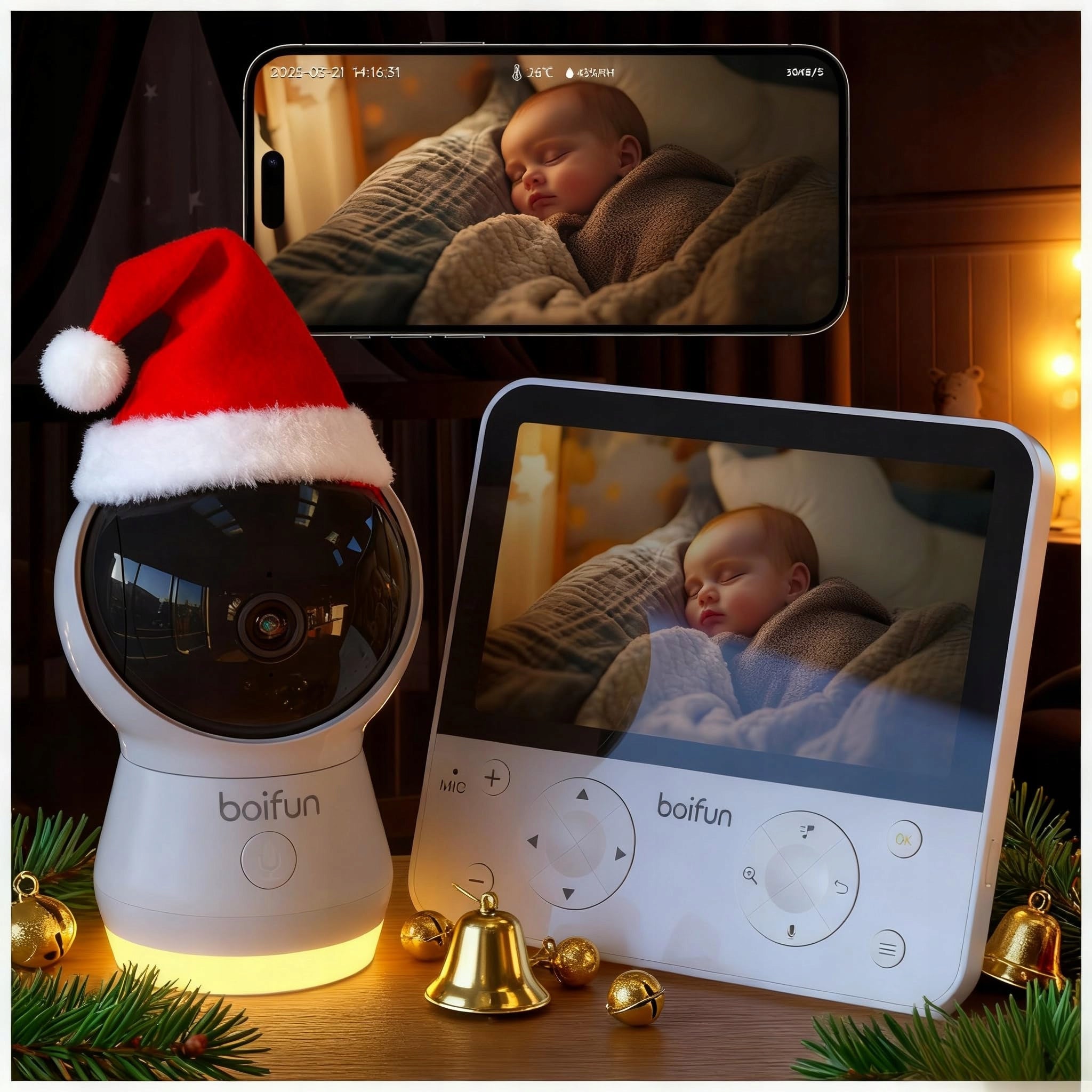 BABY MONITOR ELECTRONIC WIFI ROTATING CAMERA 4TM 720P 4MP 5.5" Wi-Fi Camera Packaging status original