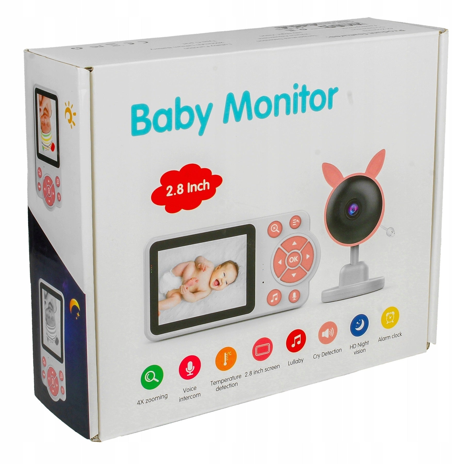 BABY MONITOR Electronic Live Camera IR LED LCD 2,8" Lullabies Microphone 50m Kind electronic nanny