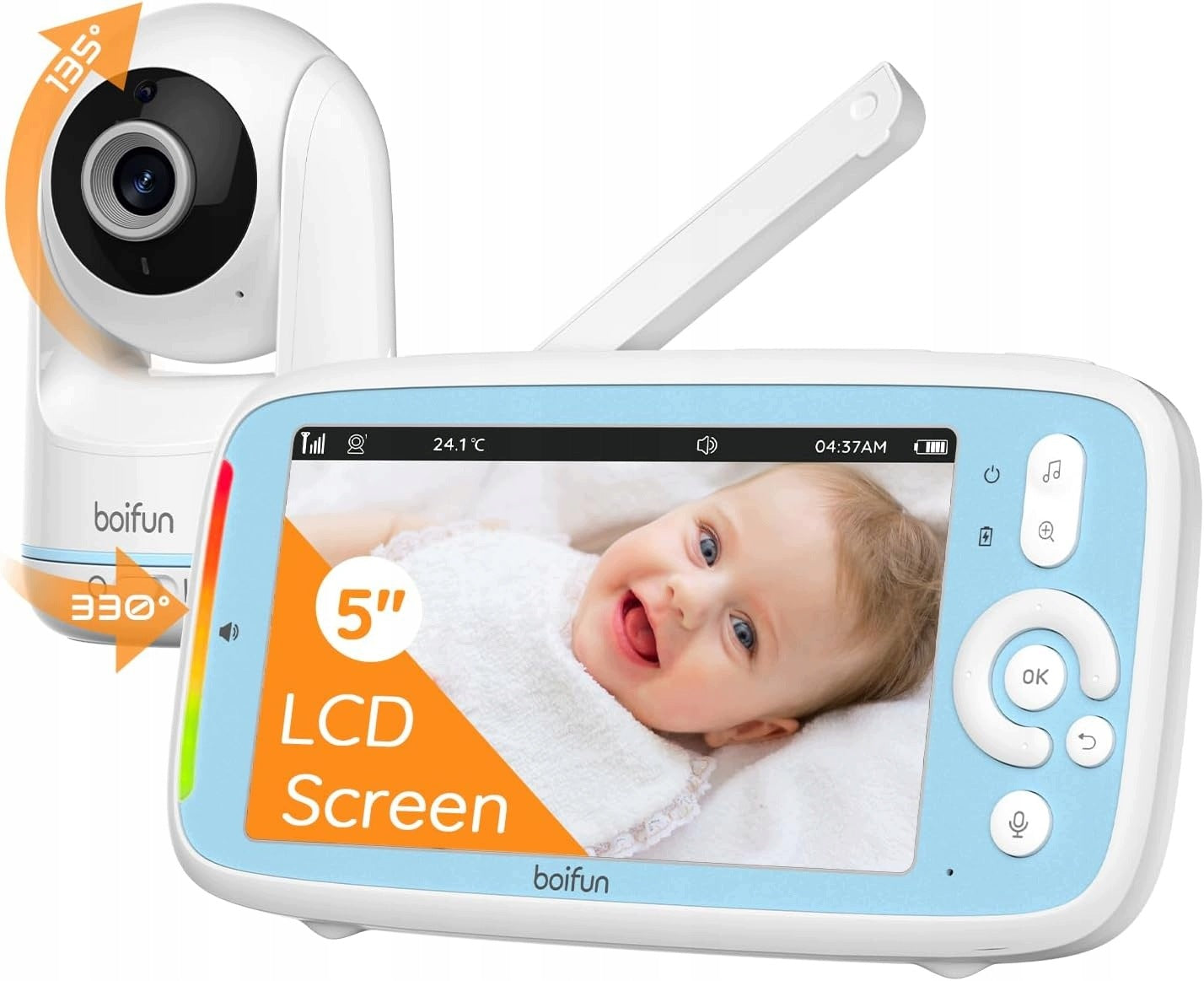 BABY MONITOR FULL HD 5" LCD WIFI 3050MAH AKU ZOOM 1/2/3x