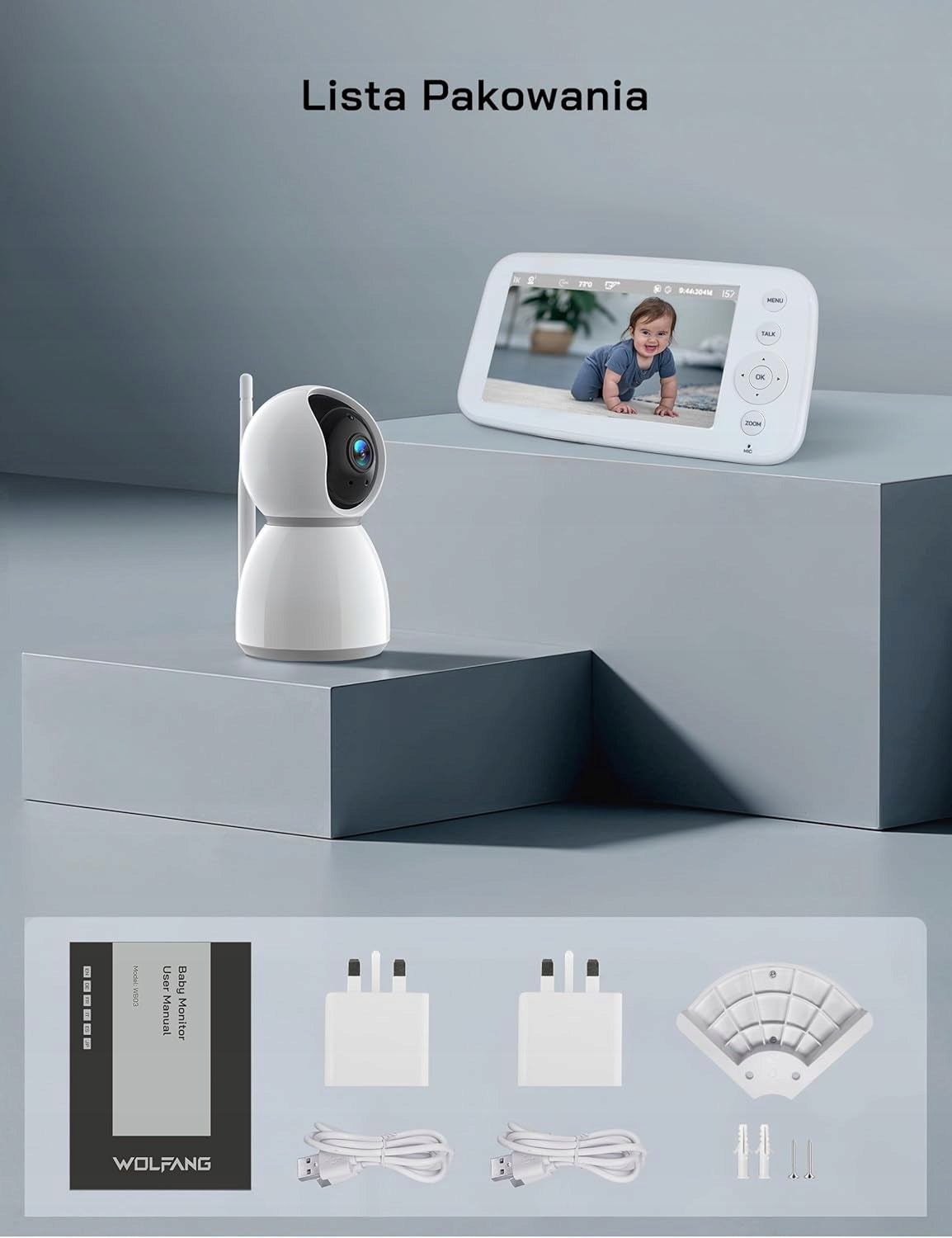 BABY MONITOR HD 1080P SCREEN 5” WOLFANG WB03 BABY MONITOR 5" Brand no brand