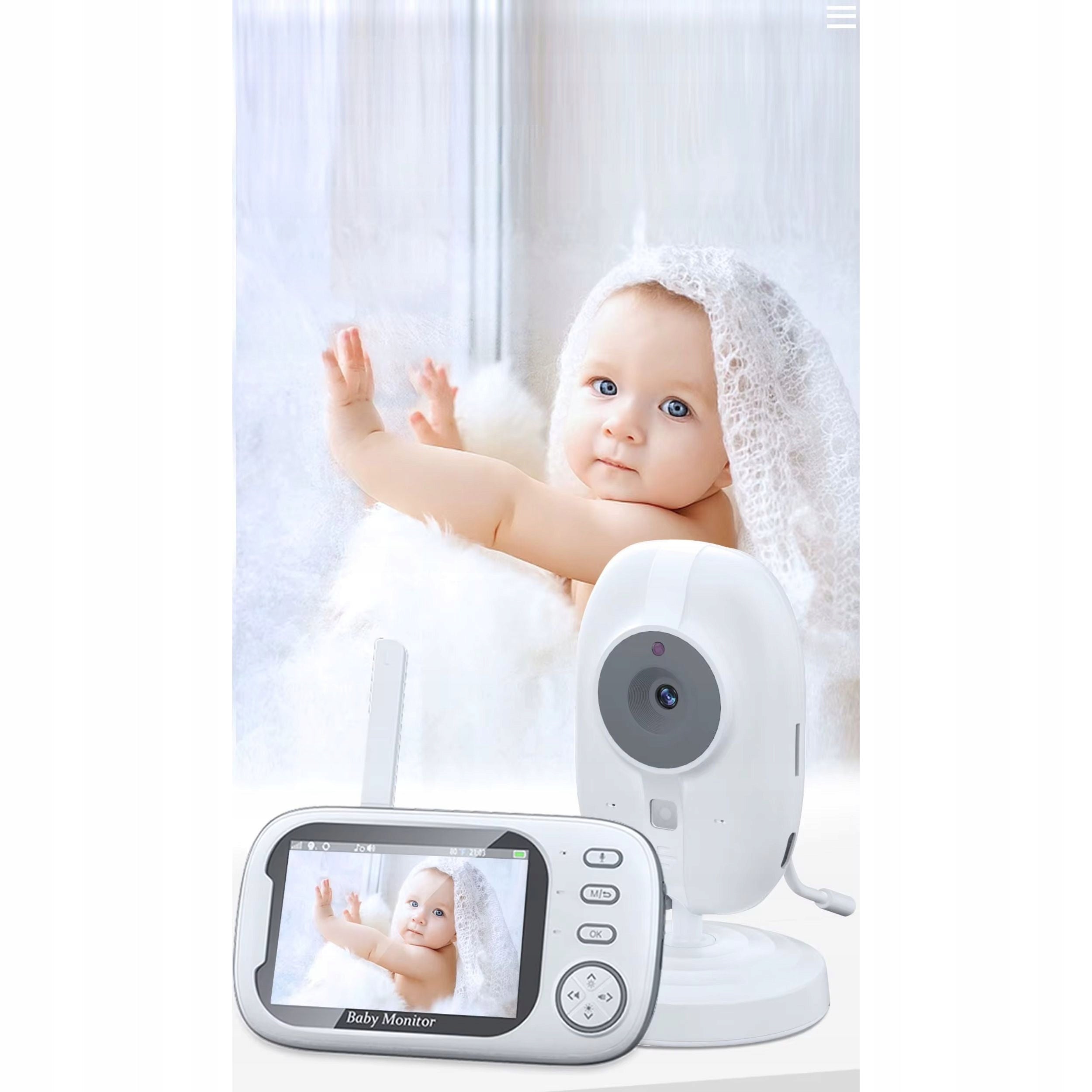 BABY MONITOR HD HOME CAMERA TEMPERATURE MONITOR 100m RANGE 1280p EAN (GTIN) 5906099600952