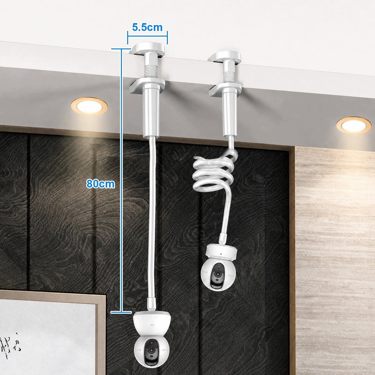 BABY MONITOR HOLDER CLAMP STAND 80CM SWAN NECK 360° WHITE Product weight with unit packaging 0.28 kg