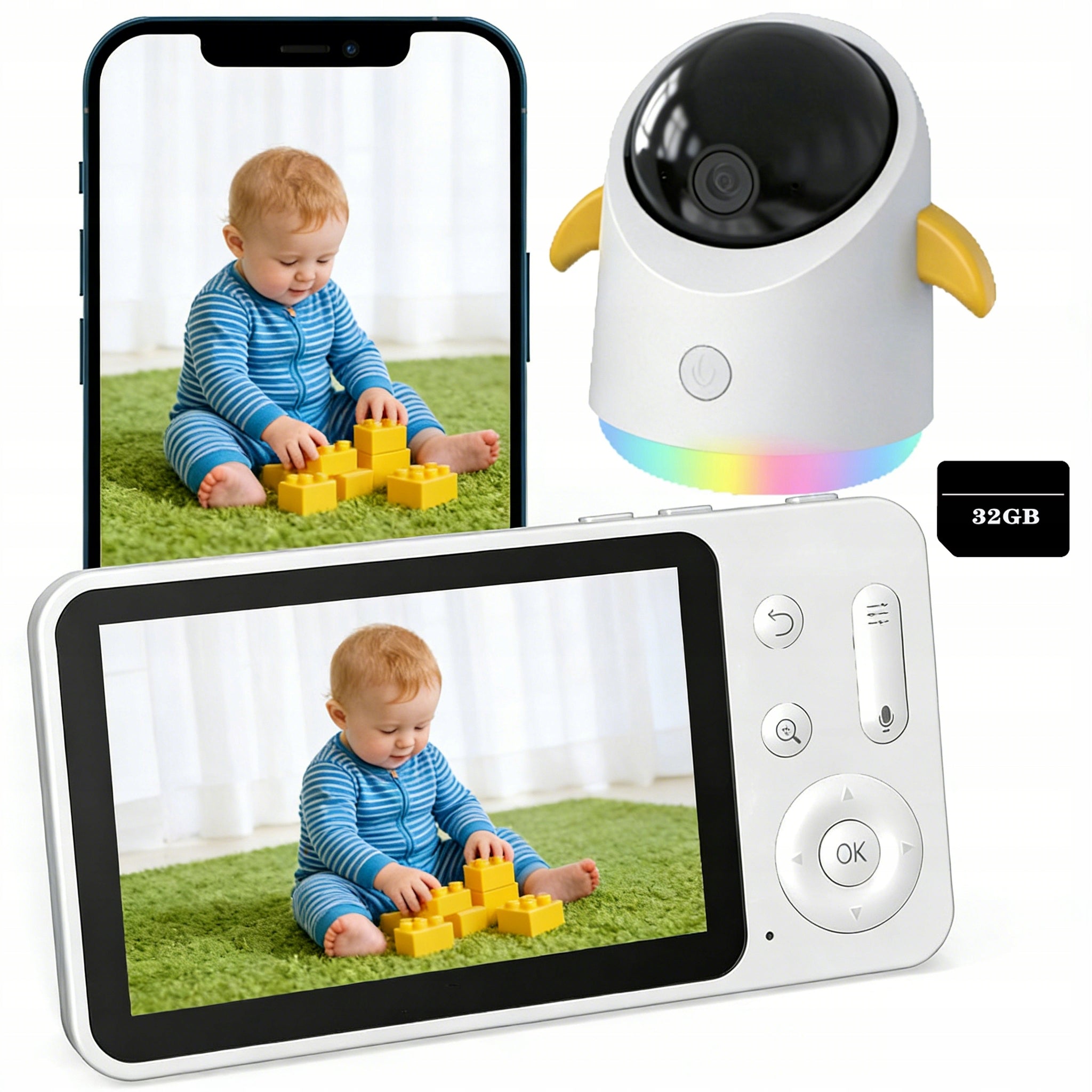 BABY MONITOR HOME WIFI CAMERA IP ROTATING 360° PTZ 4X ZOOM