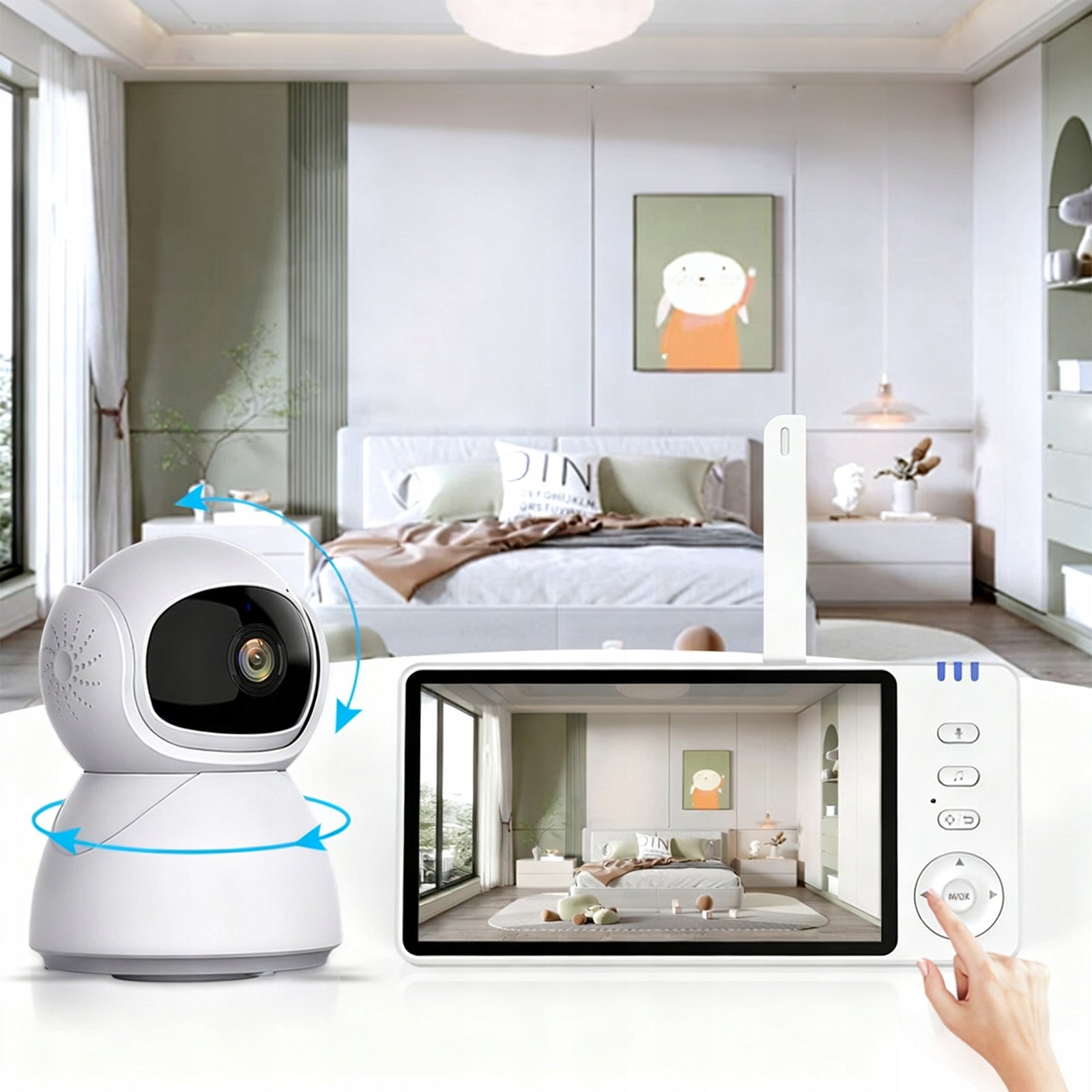 BABY MONITOR LCD LIVE CAMERA NIGHT MODE LCD SCREEN MICROPHO 355° Rotatable Packaging status original