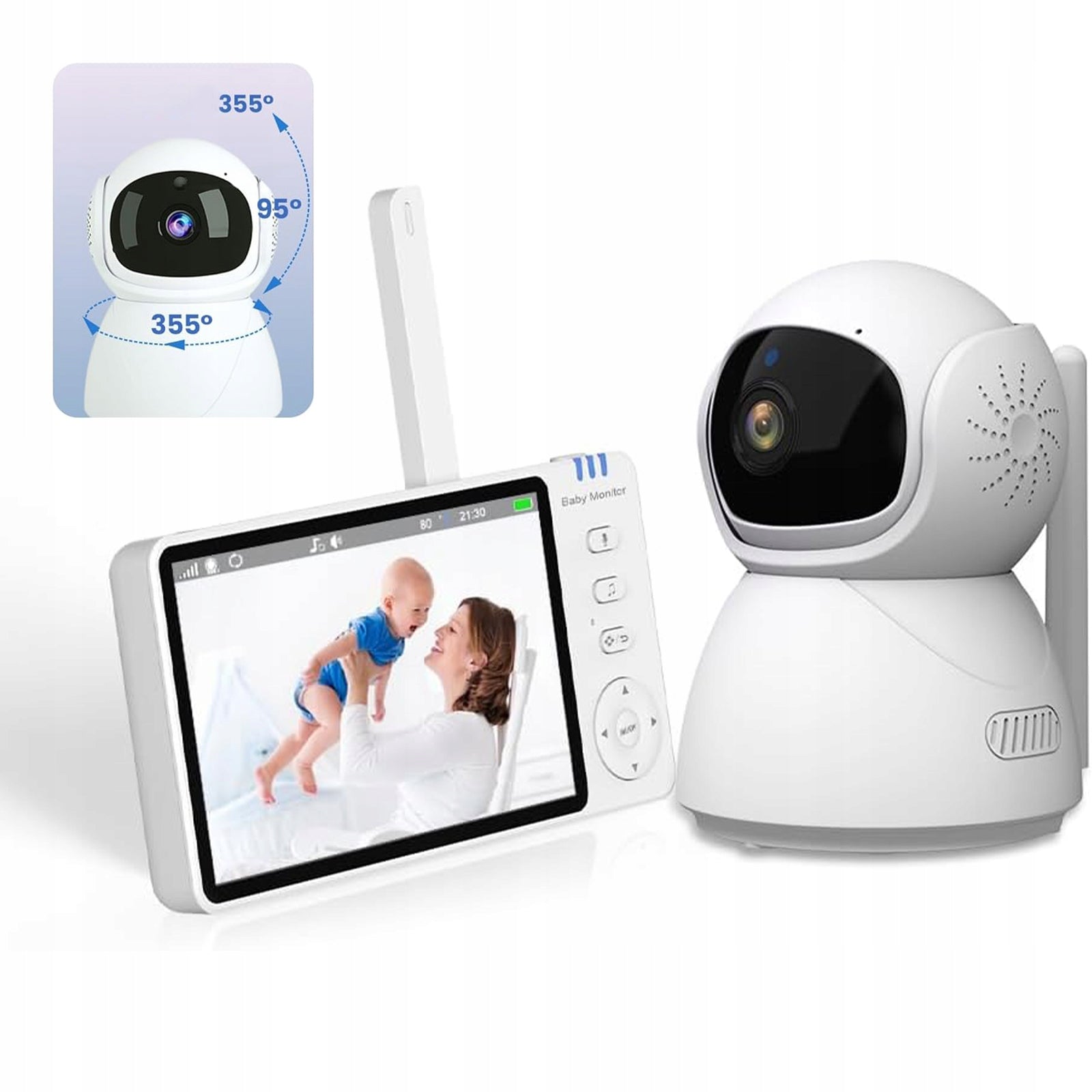 BABY MONITOR LCD LIVE CAMERA NIGHT MODE LCD SCREEN MICROPHO 355° Rotatable