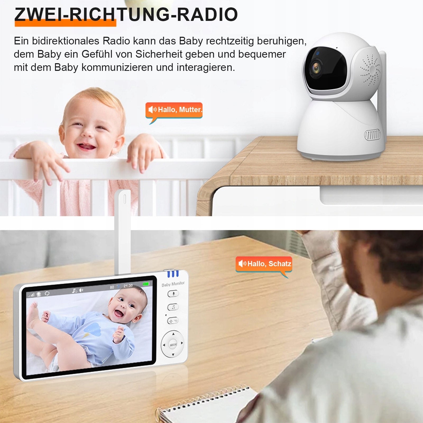 BABY MONITOR LIVE CAMERA HD DAY NIGHT MODE LCD SCREEN WITH MICROPHONE 355° Brand no brand