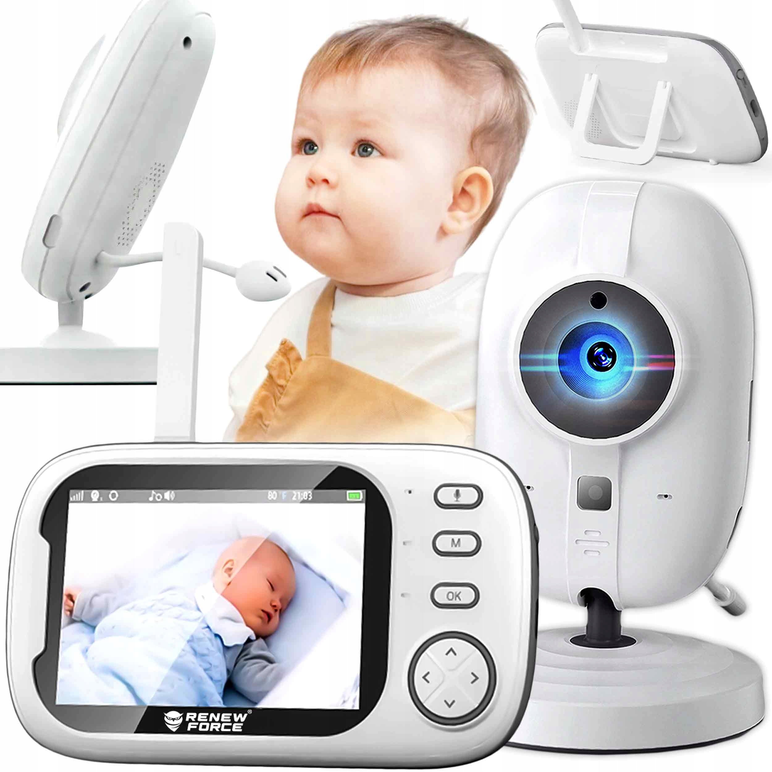 BABY MONITOR LIVE CAMERA NIGHT MODE THERMOMETER IPS HD 1500MAH