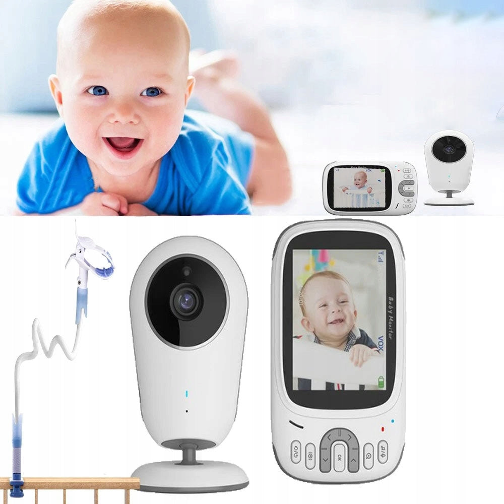 BABY MONITOR LIVE CAMERA NIGHT MODE THERMOMETER IPS HD VOX HOLDER