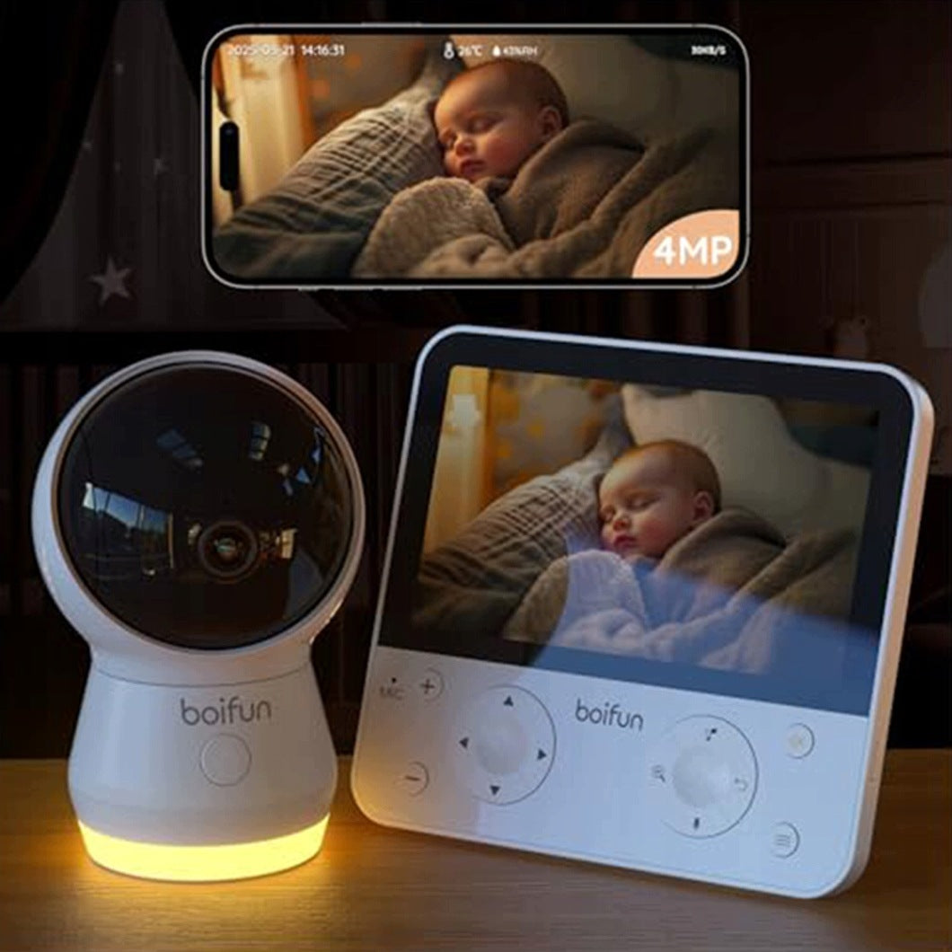 BABY MONITOR NANNY WIFI 4MPX 2K ROTATING PTZ ALARM AI SCREEN LCD 5.5"