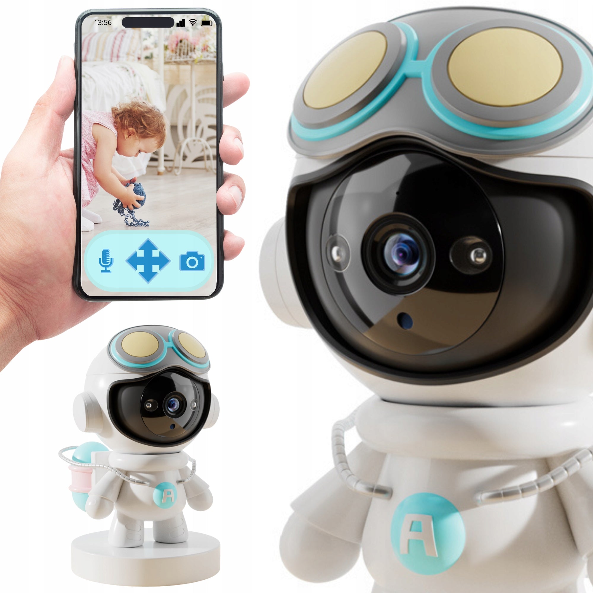 BABY MONITOR ROTARY CAMERA 355 FOR BABY WIFI ANDROID IOS APP Manufacturer code SN3030-SD