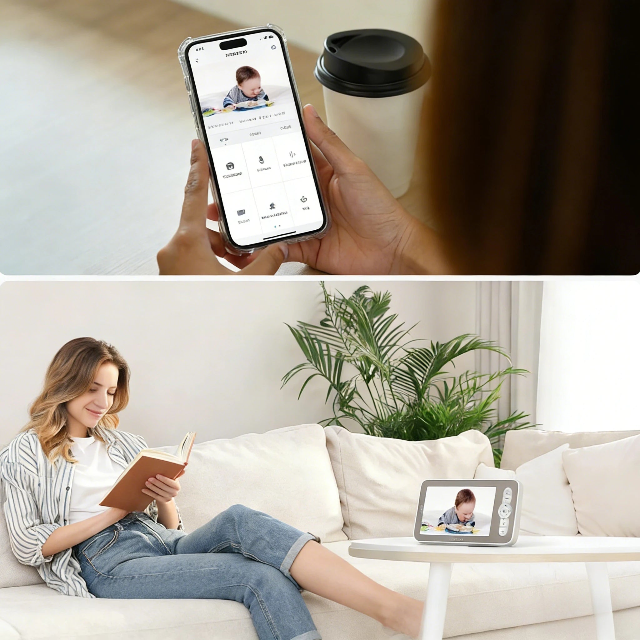 BABY MONITOR WITH 2 CAMERA WIFI ROTATING HD + 5" 4XZOOM LCD MONITOR Packaging status original
