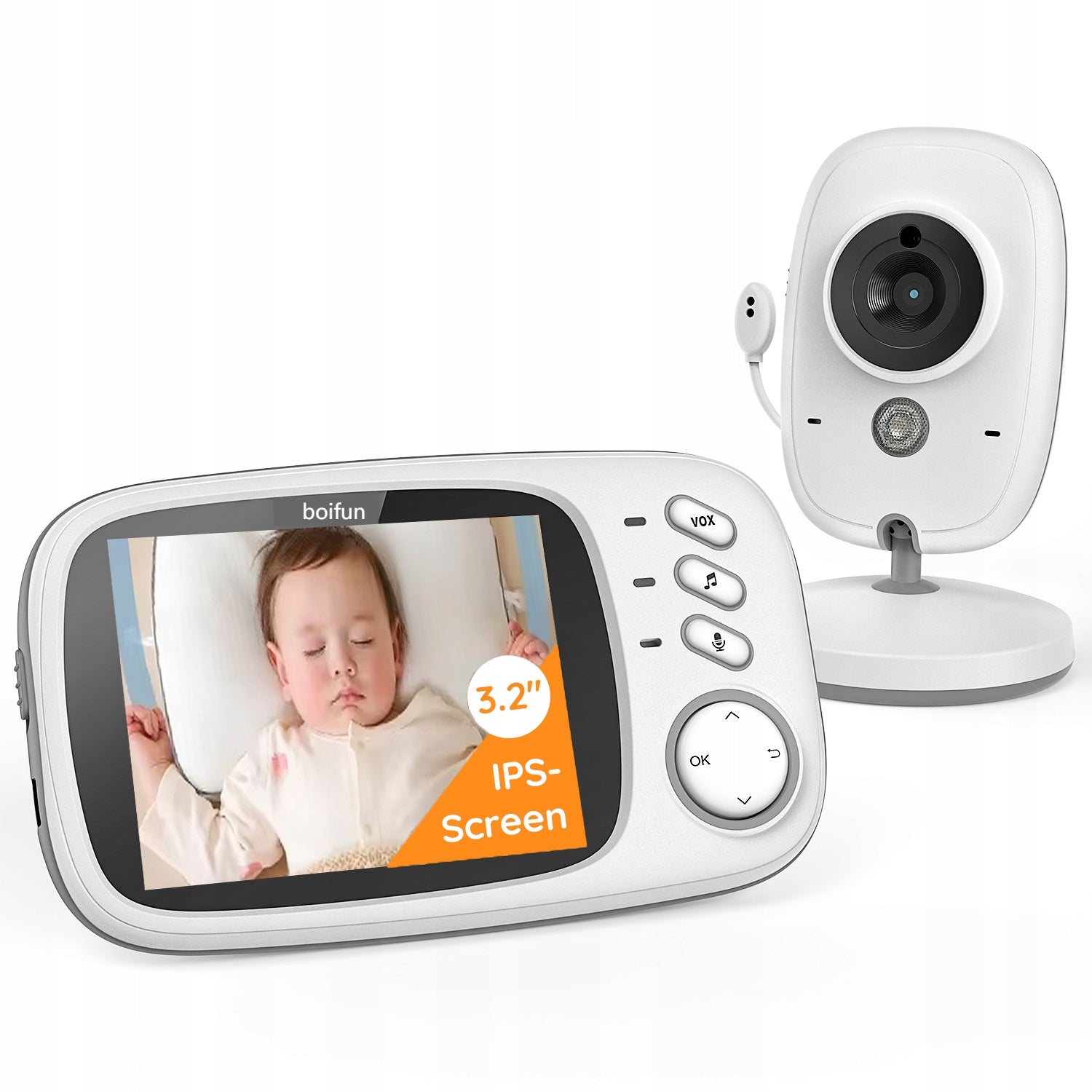 BABY MONITOR WITH CAMERA LIVE MONITOR NIGHT MODE VOX LCD 3,2”