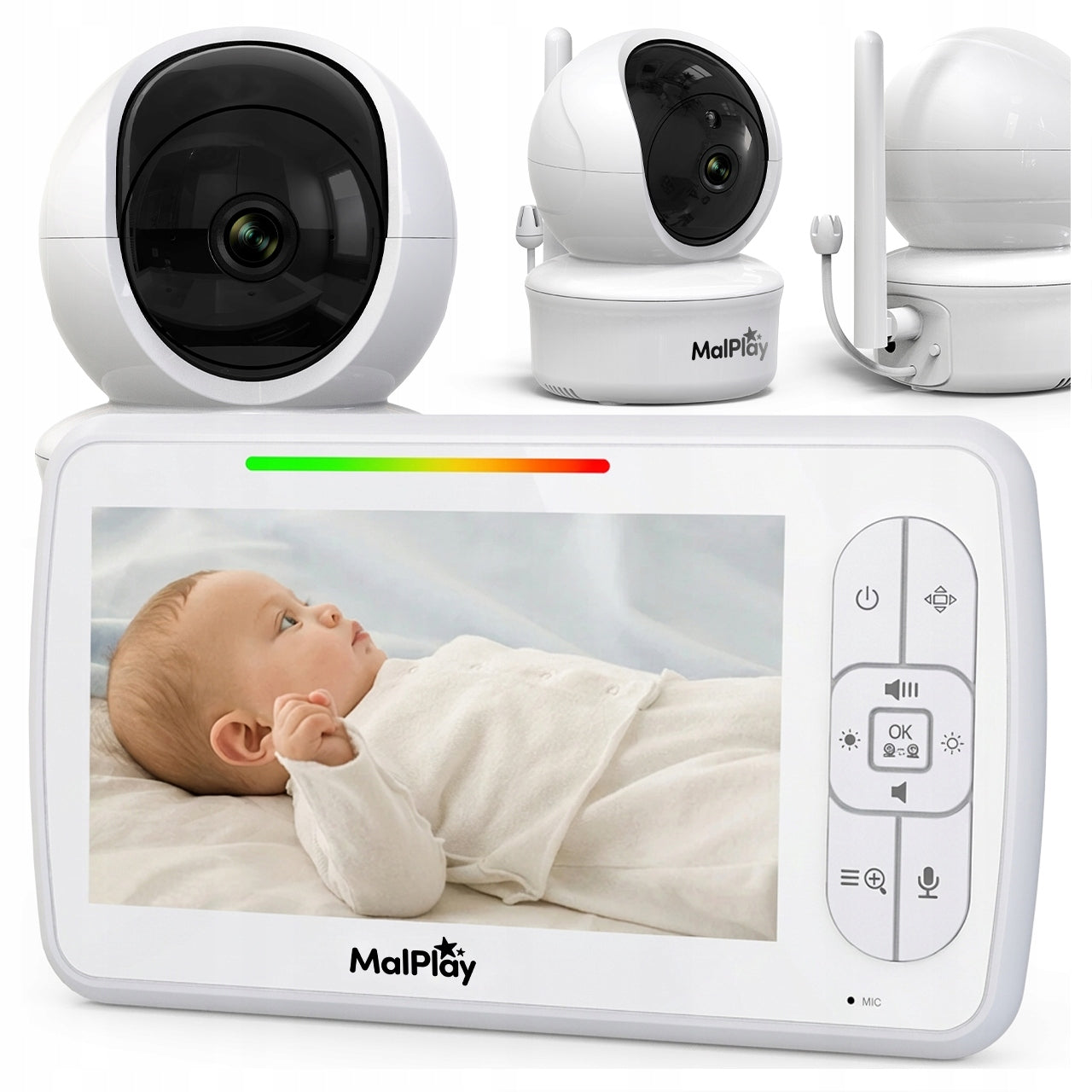 BABY MONITOR WITH CAMERA LIVE MONITOR ROTATING NIGHT MODE VOX LCD