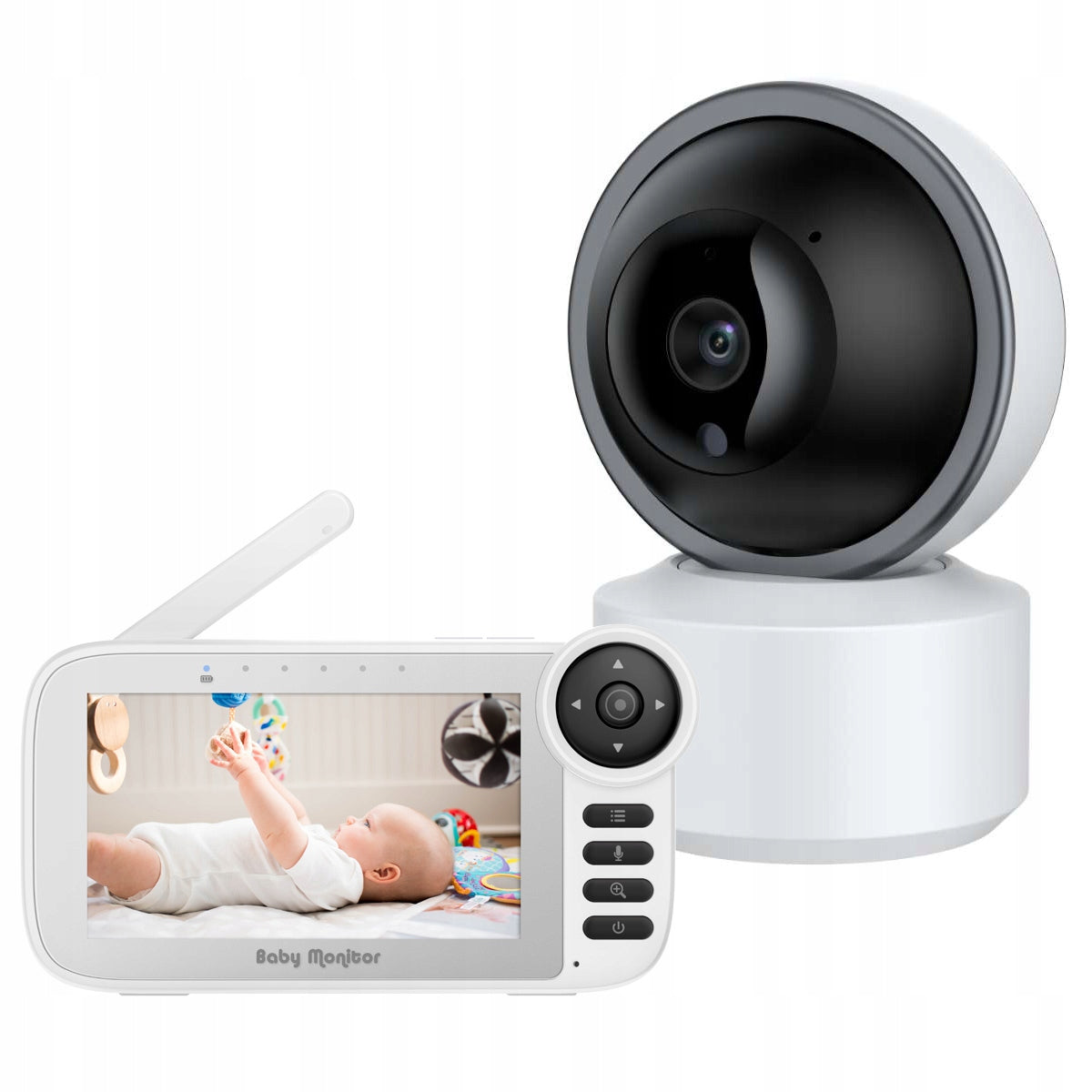 BABY MONITOR WITH FULL HD LCD ROTATING CAMERA 5" ZOOM WIFI 360 DEGREE