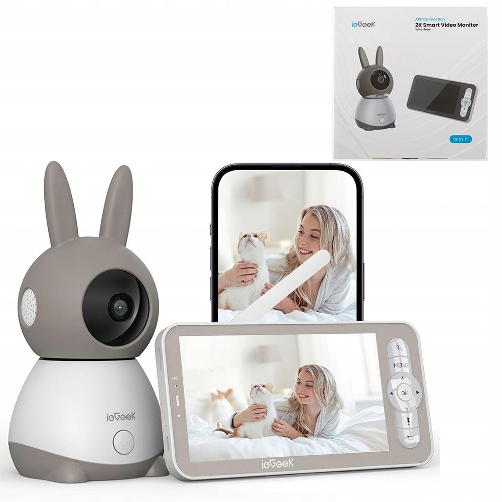 BABY MONITOR WITH LIVE CAMERA NIGHT MODE WIRELESS 2K WiFi+AKU