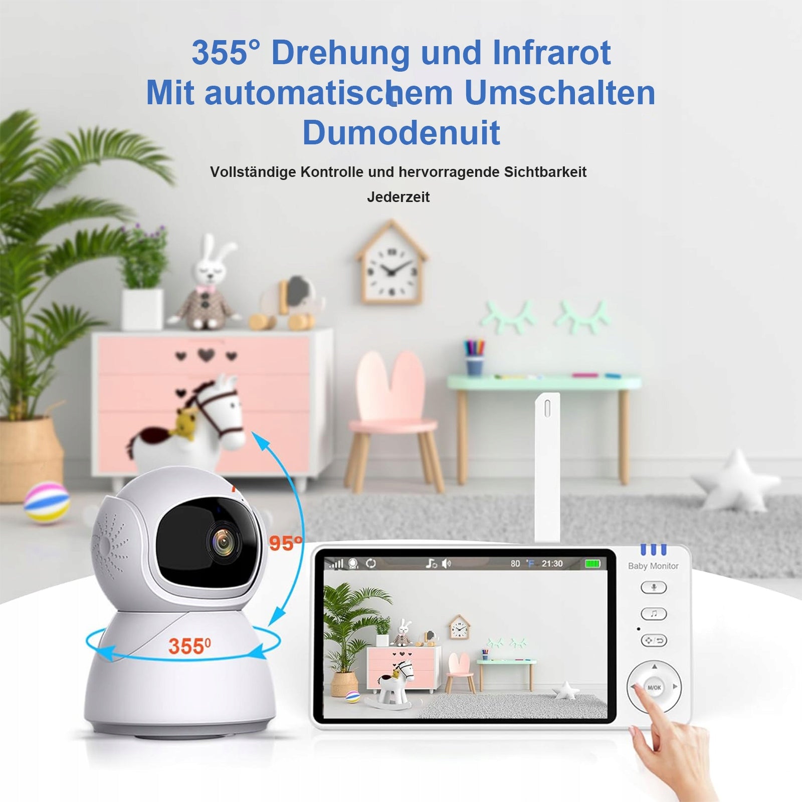 BABY MONITOR WITH ROTATING CAMERA HD NIGHT BREATHING MODE LCD MICROPHONE Brand no brand