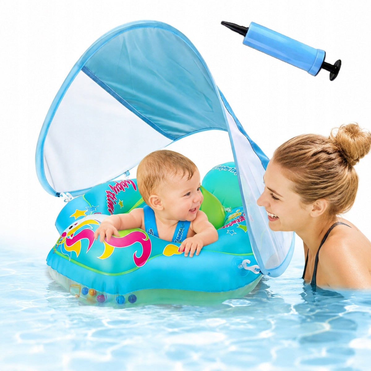 BABY PONTOON SWIMMING WHEEL WITH VISOR CHILDREN'S VEST L