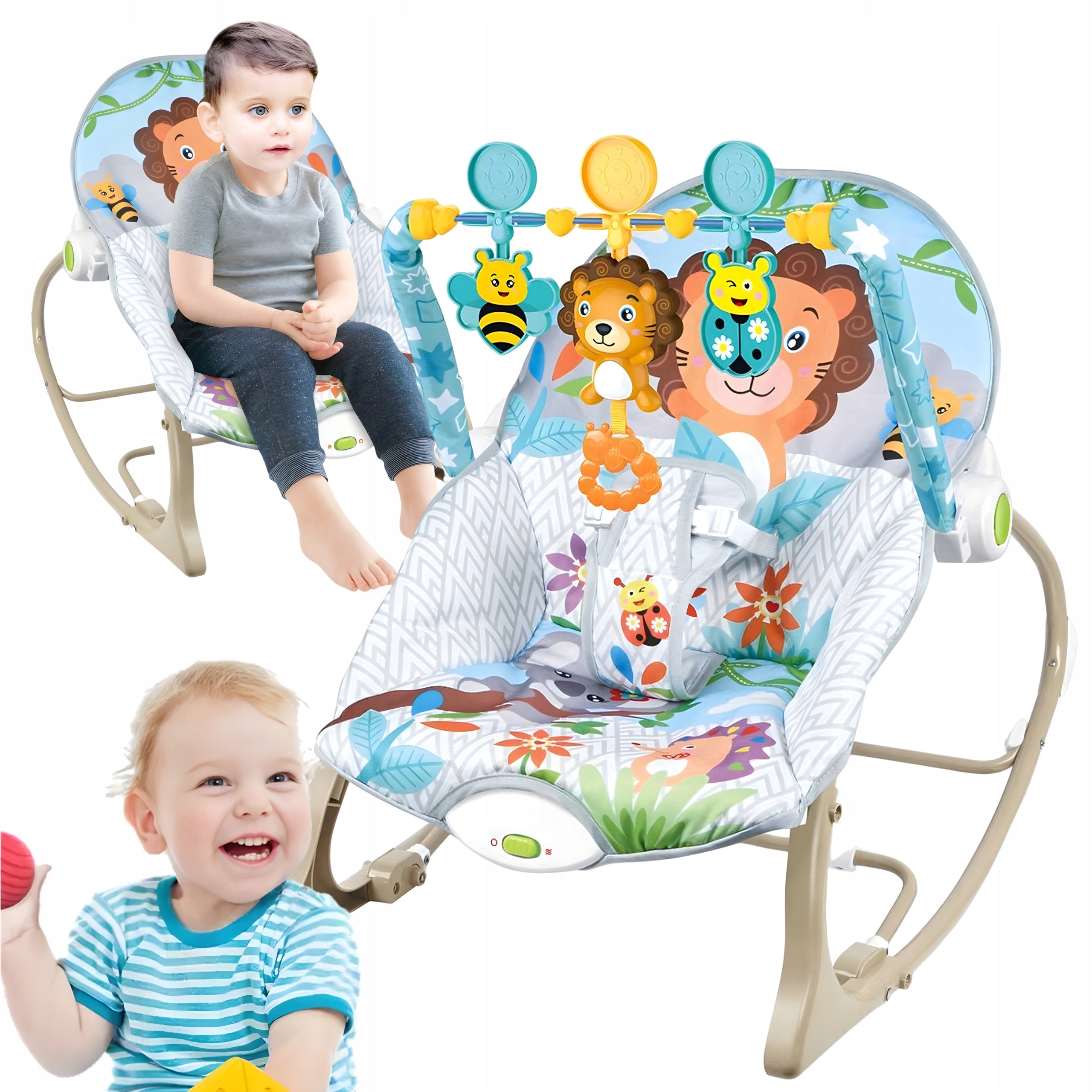 BABY ROCKER CHAIR VIBRATION RATTLES Animal Forest