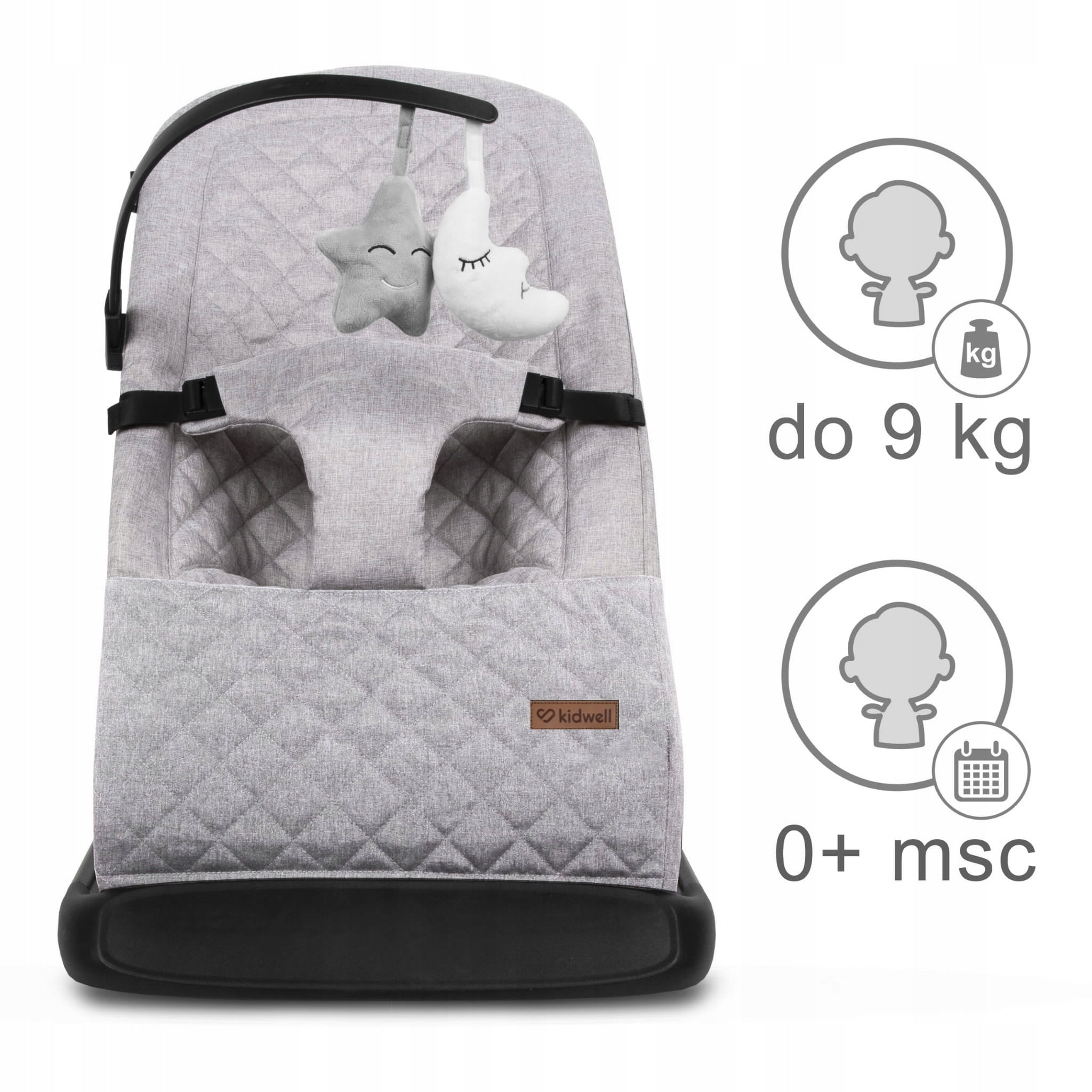 BABY ROCKER LOUNGER 2in1 KIDWELL LARO FULL GREY/BLACK FOLDING Packaging status original