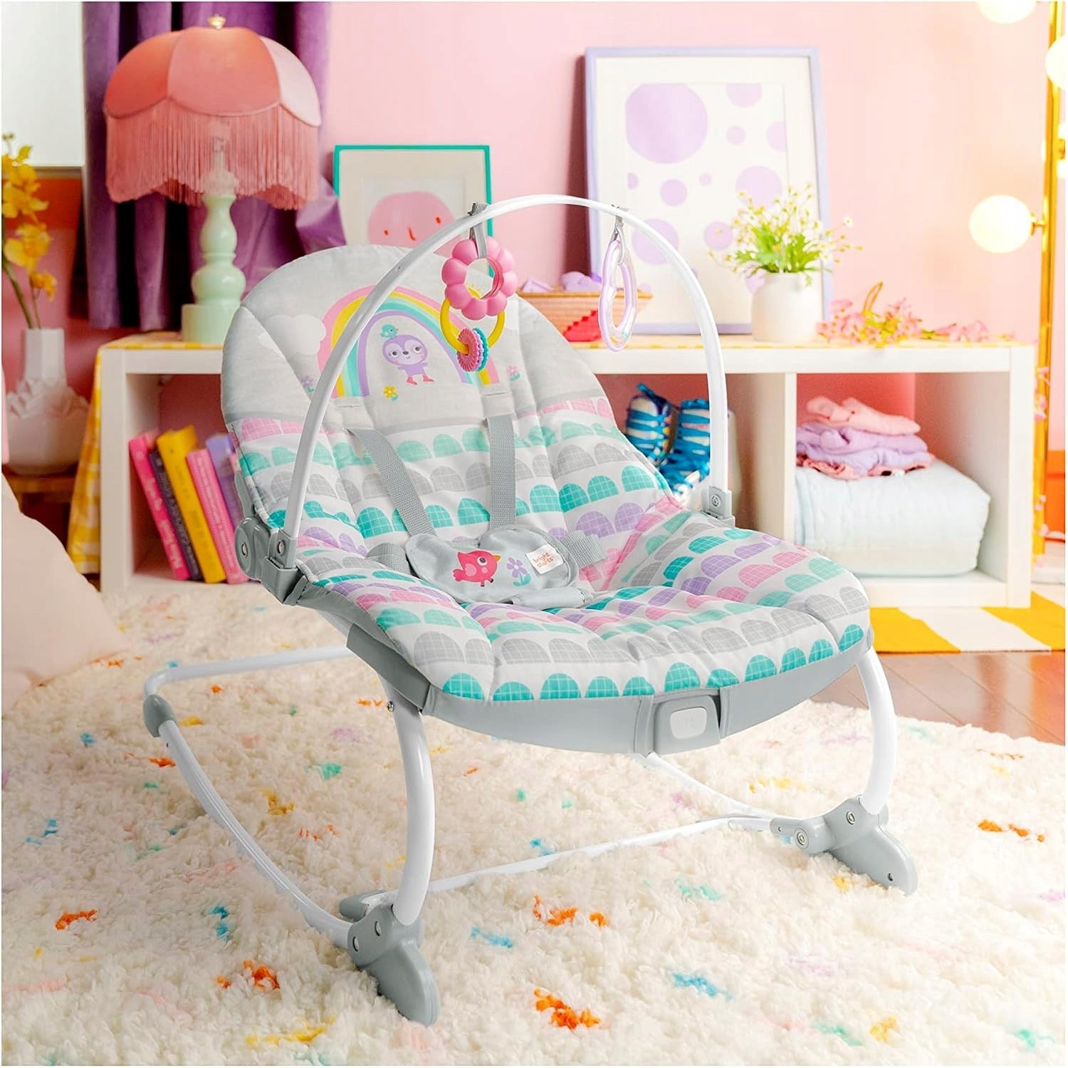 BABY ROCKER LOUNGER BRIGHT STARTS UP TO 18KG VIBRATION Brand Bright Starts