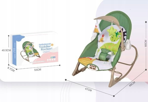 BABY ROCKER LOUNGER CRADLE VIBRATION GREEN DINOSAUR Manufacturer code EL250529-23