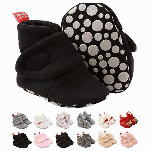 BABY SLIPPERS WINTER COTTON WHITE NON-SLIP FOR GIRLS