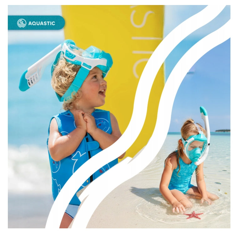 BABY SNORKELING FULL FACE DIVING MASK FOR WATER WITH TUBE Manufacturer code KAI Jr AQS-KAI001-WT