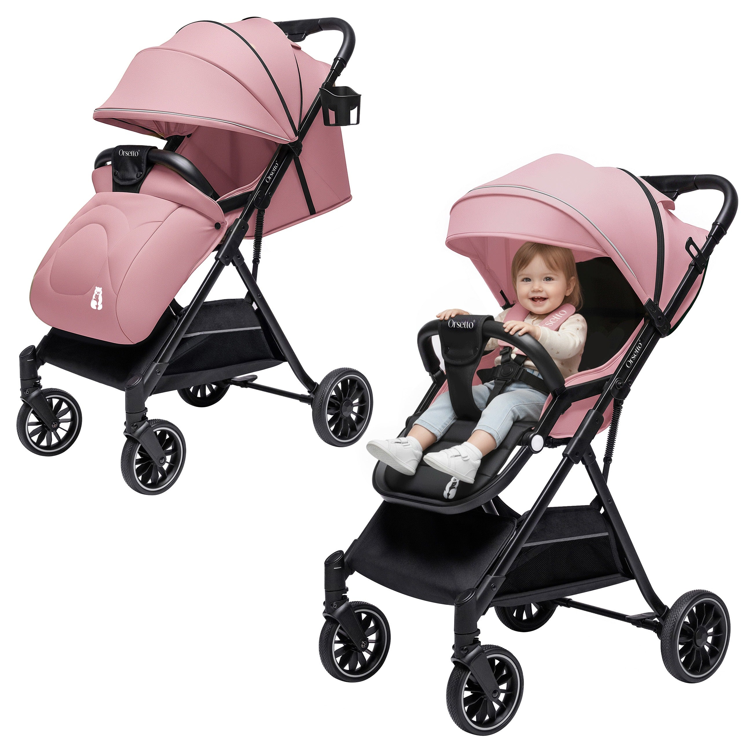 BABY STROLLER AURORA STROLLER UP TO 22 kg FOLDING LARGE LIGHTWEIGHT AUTOMATIC