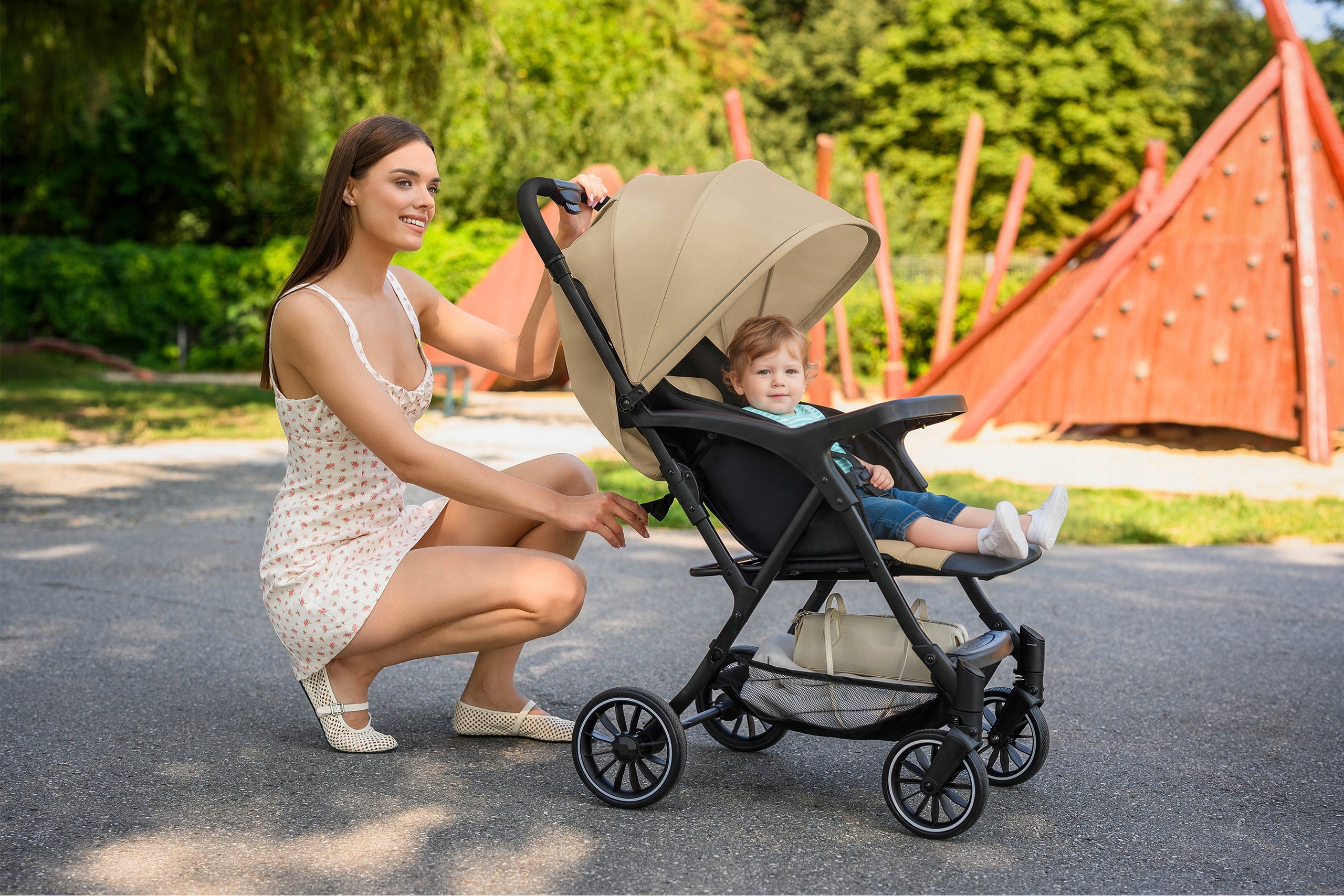 BABY STROLLER LUNA STROLLER UP TO 22 kg AUTOMATIC FOLDING RETRACTABLE HANDLE Brand Orsetto