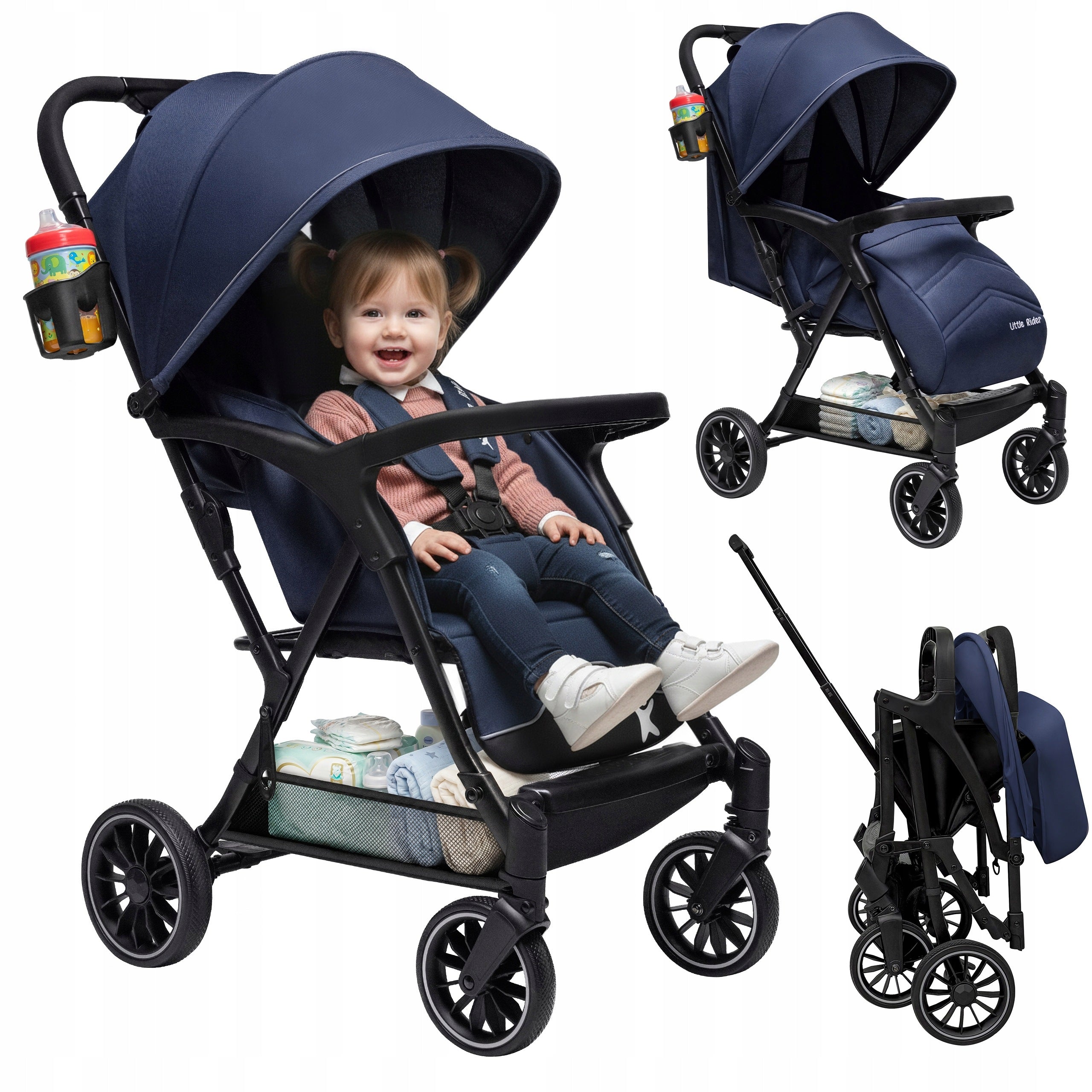 BABY STROLLER SIENA STROLLER UP TO 22 kg FOLDING AUTOMATIC RETRACTABLE HANDLE