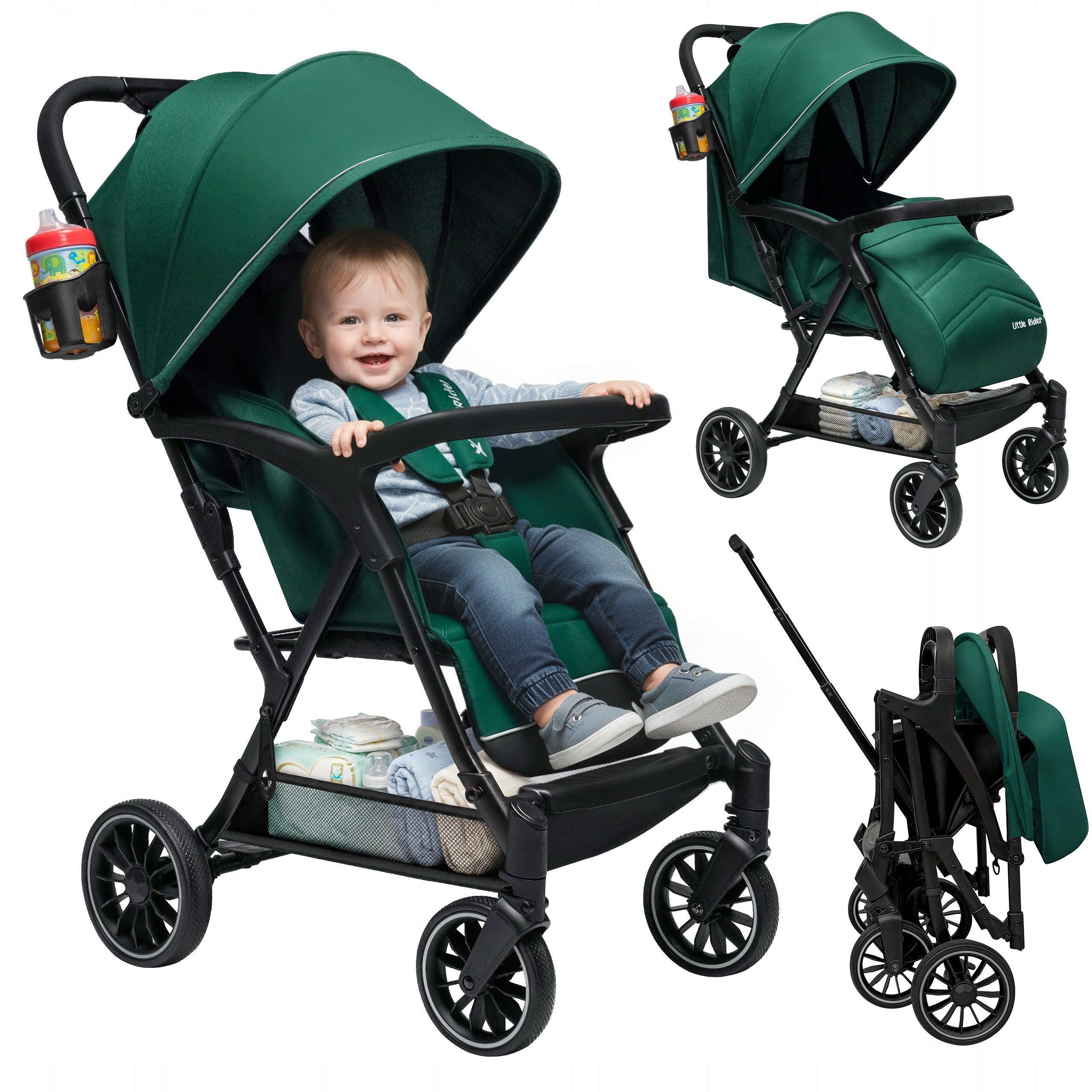 BABY STROLLER SIENA STROLLER UP TO 22 kg FOLDING AUTOMATIC RETRACTABLE HANDLE