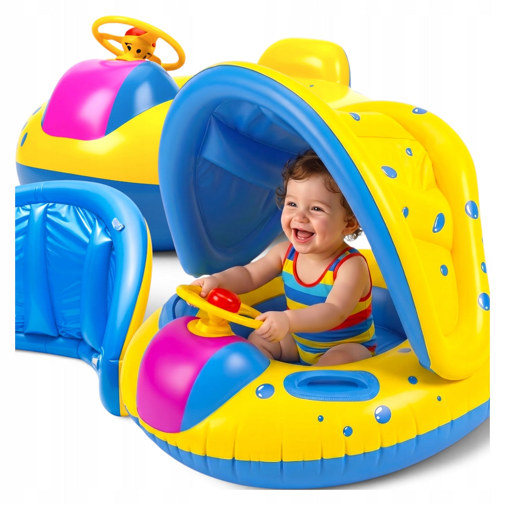 BABY SWIMMING WHEEL CHILDREN WITH STEERING WHEEL INFLATABLE PONTOON