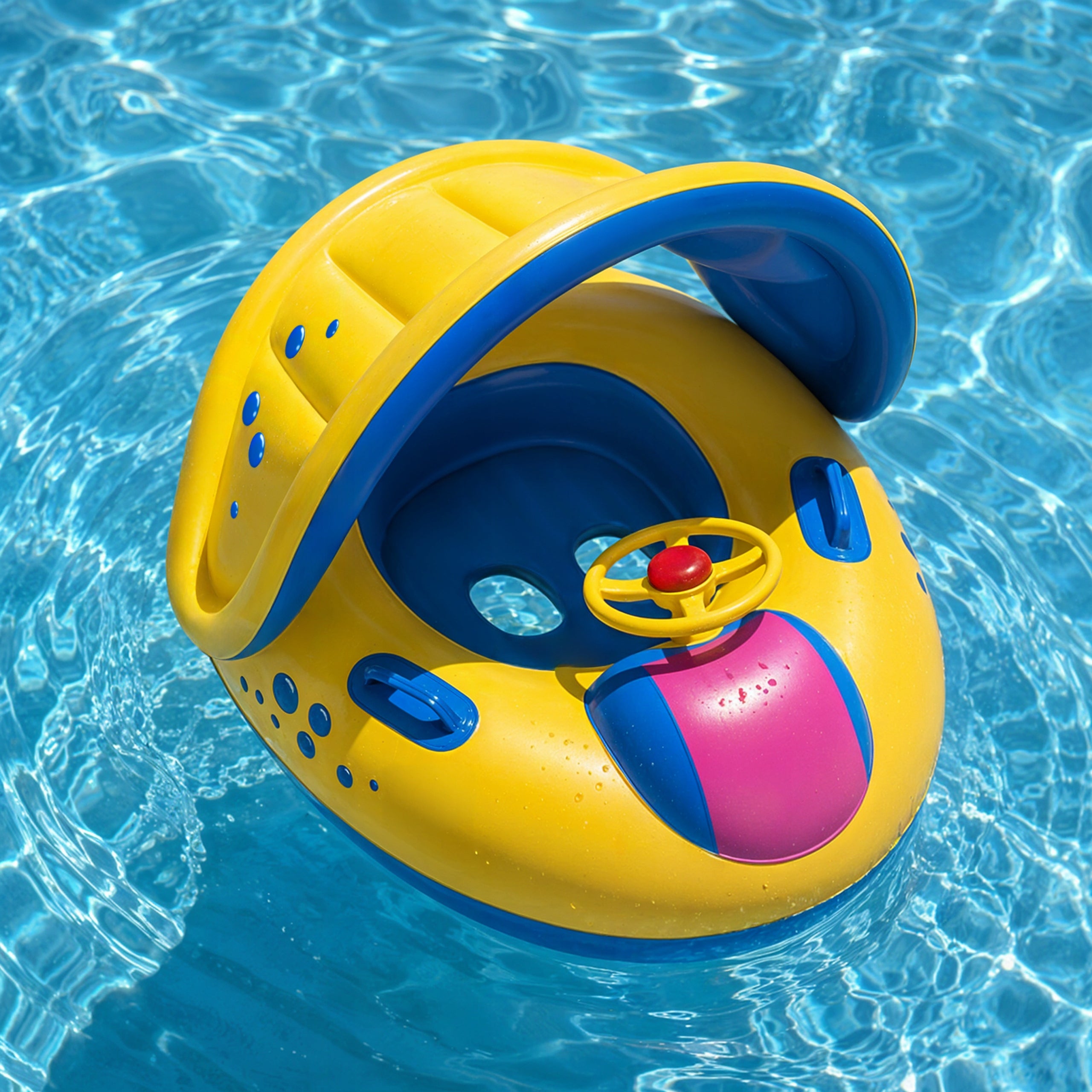 BABY SWIMMING WHEEL CHILDREN With Steering Wheel Canopy INFLATABLE PONTOON Model S-PIK