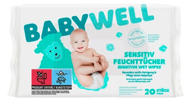 BABY WET WIPES 20PCS MOISTURIZED 99% WATER BABYWELL Packaging status original