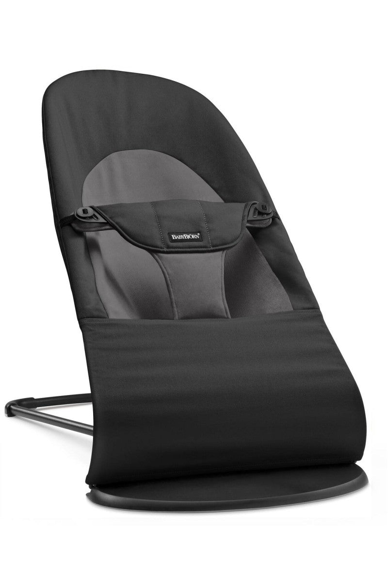 BABYBJORN - BALANCE SOFT COTTON lounger - Black / Dark Grey