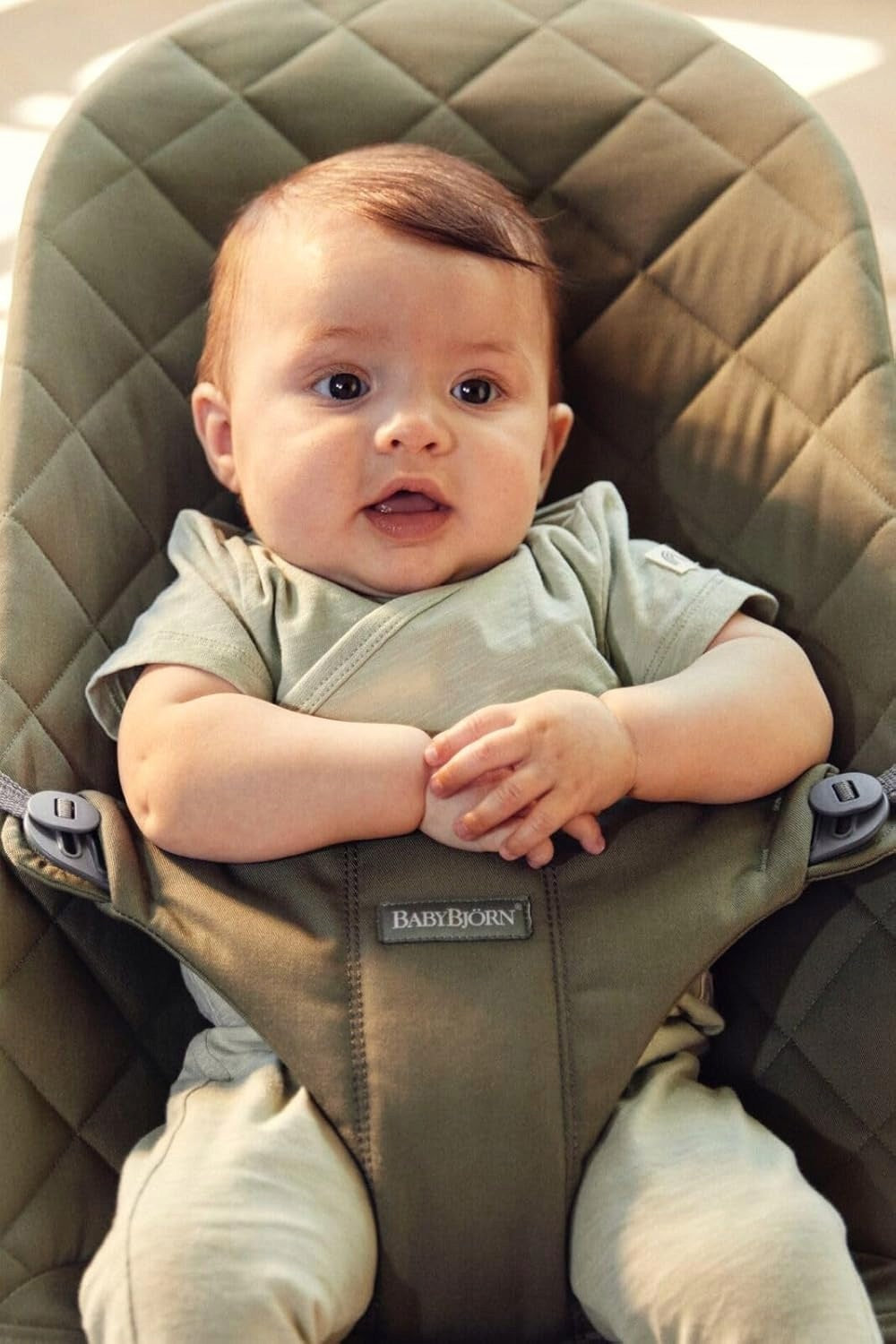 BABYBJORN BLISS COTTON SUN LOUNGER dark green Length 90 cm