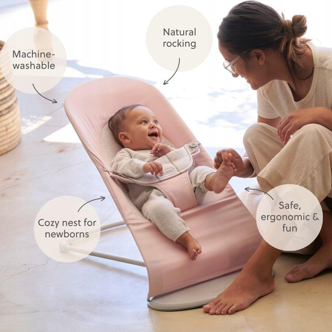BABYBJORN LOUNGER BALANCE SOFT COTTON/JERSEY Light Pink/Grey up to 13kg Manufacturer code 7317680051899