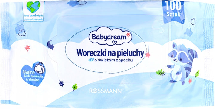 BABYDREAM Diaper bags with fresh scent 100 pieces