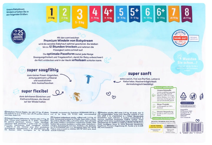 BABYDREAM Premium Diapers Midi 3, 5-9 kg 46 pcs Line other