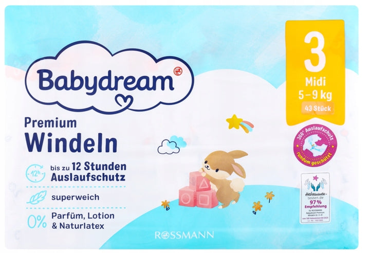 BABYDREAM Premium Diapers Midi 3, 5-9 kg 46 pcs
